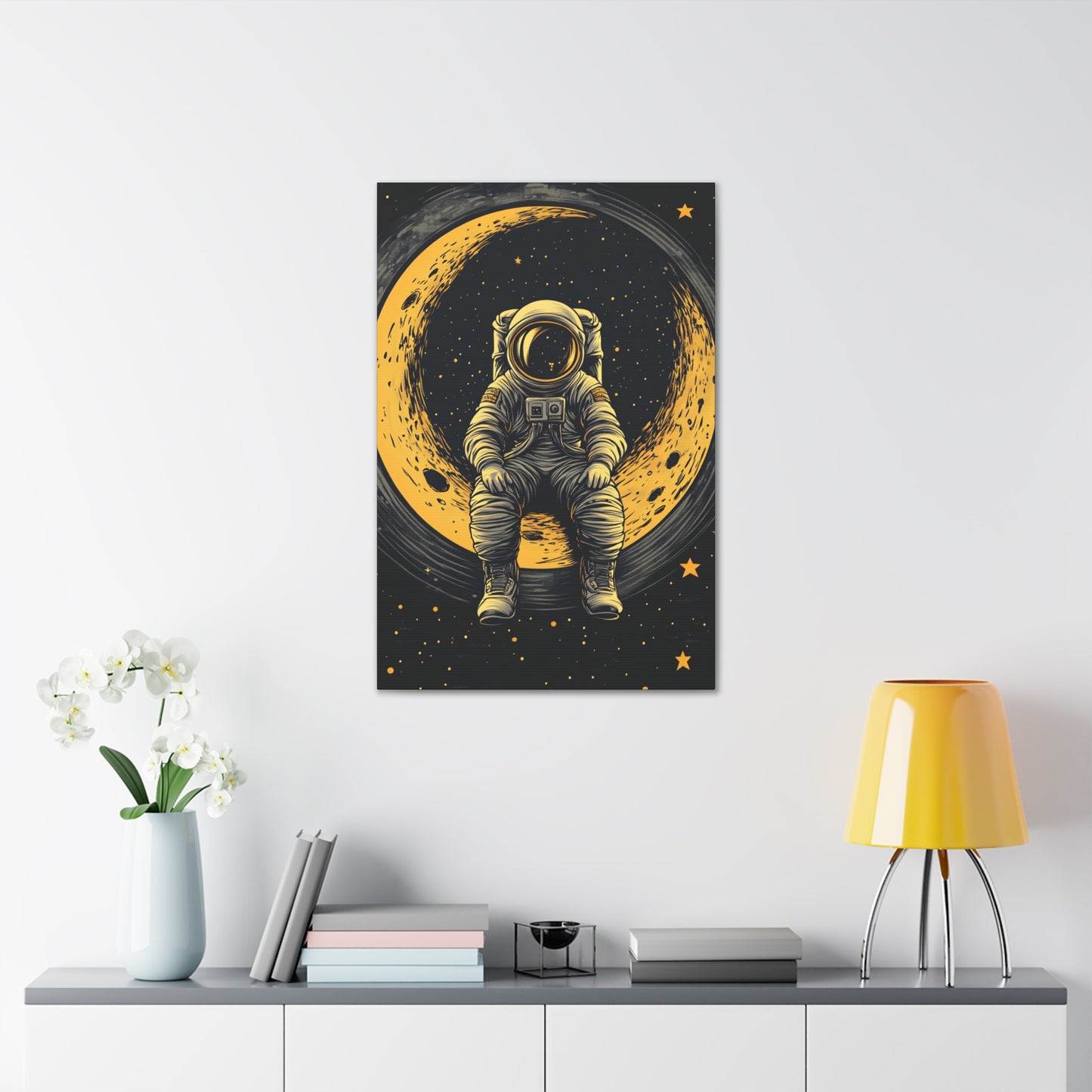 Canvas Gallery Wraps - Lunar Daydream: Astronaut Enjoying the View