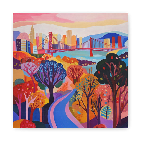 Canvas Gallery Wraps- Colorful San Francisco Cityscape