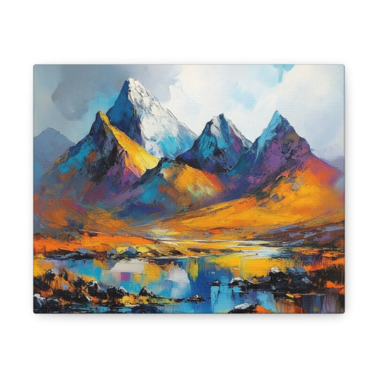 Canvas Gallery Wraps-A Symphony of Colors in the Majestic Mountains