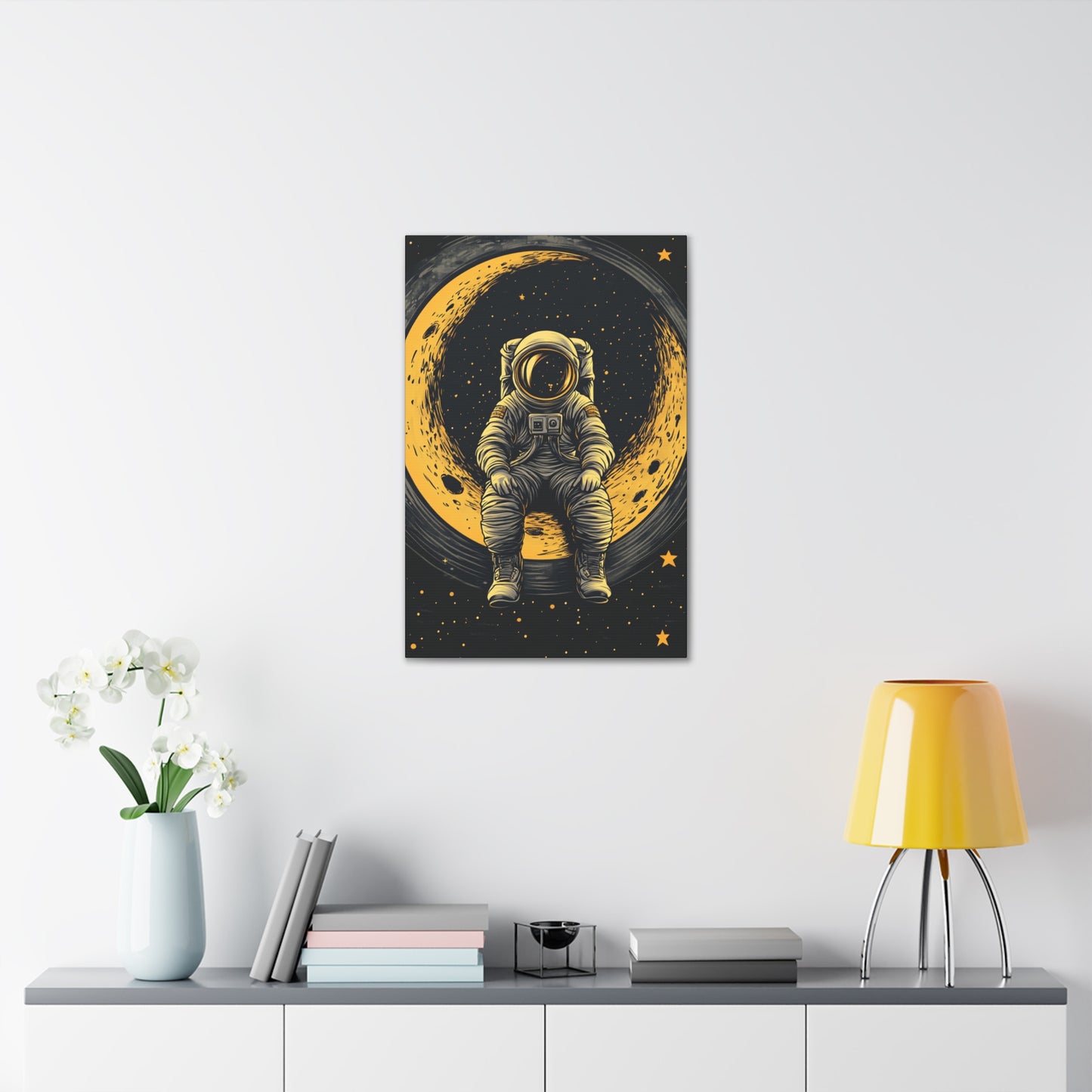 Canvas Gallery Wraps - Lunar Daydream: Astronaut Enjoying the View