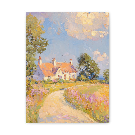 Canvas Gallery Wraps - Tranquil Sunlit Countryside: An Oil Painting Experience